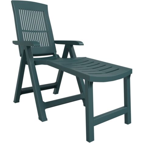 Sun Lounger Green Plastic vidaXL