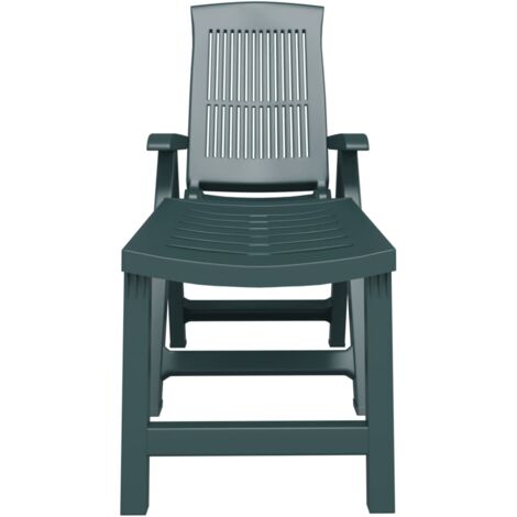 Sun Lounger Green Plastic vidaXL