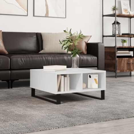 Coffee Table High Gloss White 60x60x30 cm Engineered Wood vidaXL