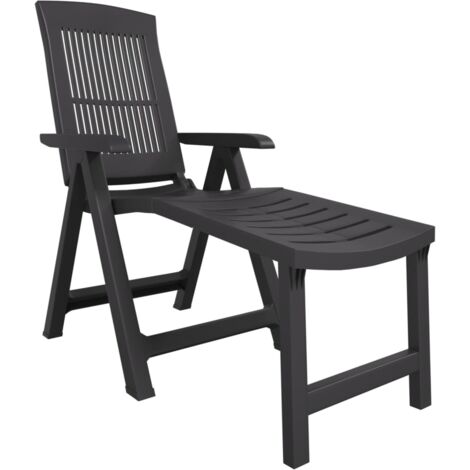 Sun Lounger Anthracite Plastic vidaXL