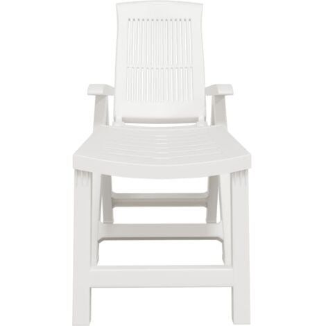 Sun Lounger White Plastic vidaXL