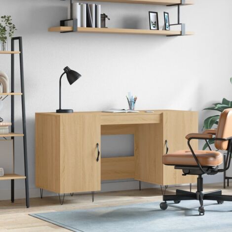 Desk Sonoma Oak 140x50x75 cm Engineered Wood vidaXL (1/5)