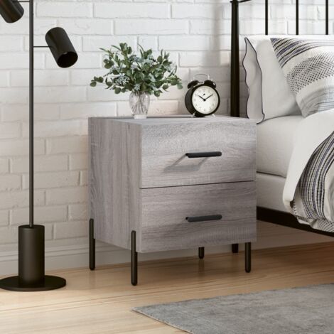 Bedside Cabinet Grey Sonoma 40x35x47.5 cm Engineered Wood vidaXL (1/5)
