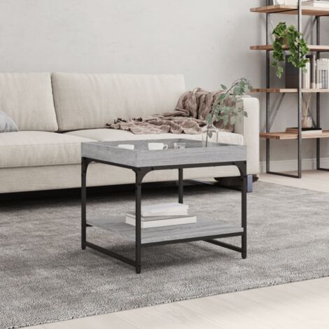 Coffee Table Grey Sonoma 49.5x49.5x45 cm Engineered Wood vidaXL (1/5)