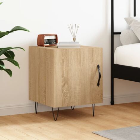 Bedside Cabinet Sonoma Oak 40x40x50 cm Engineered Wood vidaXL (1/5)