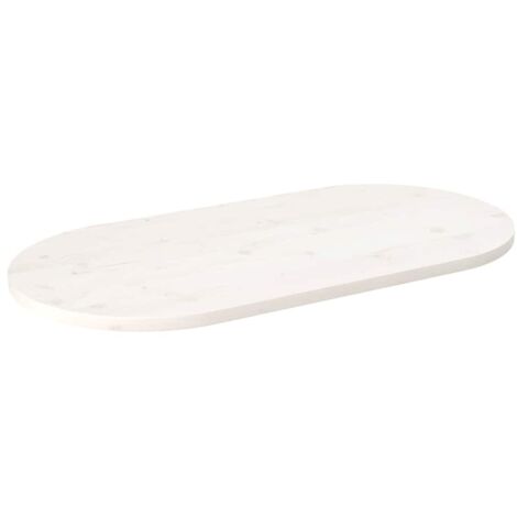 Table Top White 110x55x2.5 cm Solid Wood Pine Oval vidaXL