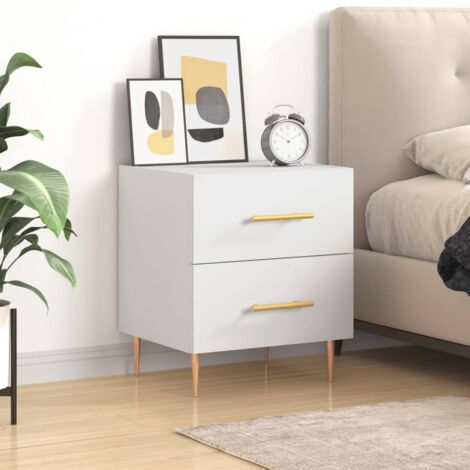 Bedside Cabinet White 40x35x47.5 cm Engineered Wood vidaXL (1/5)