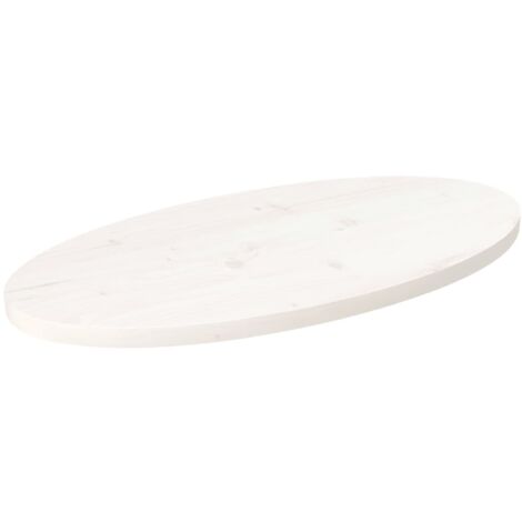 Table Top White 70x35x2.5 cm Solid Wood Pine Oval vidaXL (1/5)