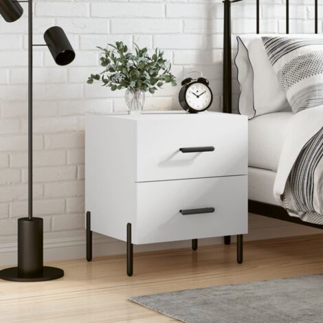 Bedside Cabinet White 40x35x47.5 cm Engineered Wood vidaXL (1/5)
