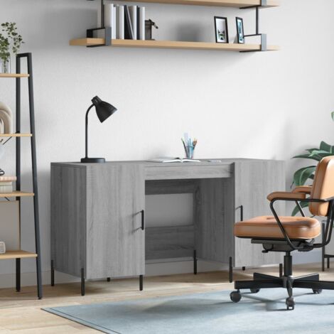 Desk Grey Sonoma 140x50x75 cm Engineered Wood vidaXL (1/5)