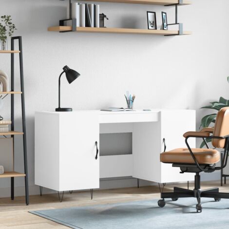Desk White 140x50x75 cm Engineered Wood vidaXL (1/5)