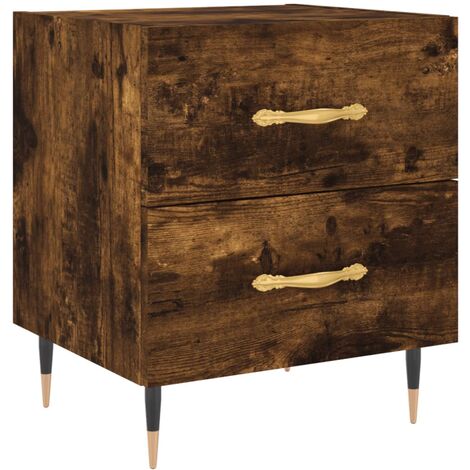 Bedside Cabinet Smoked Oak 40x35x47.5 cm Engineered Wood vidaXL