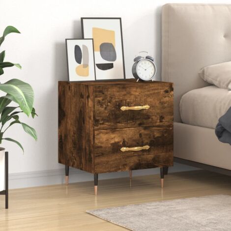 Bedside Cabinet Smoked Oak 40x35x47.5 cm Engineered Wood vidaXL