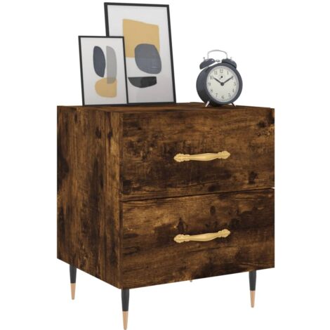 Bedside Cabinet Smoked Oak 40x35x47.5 cm Engineered Wood vidaXL