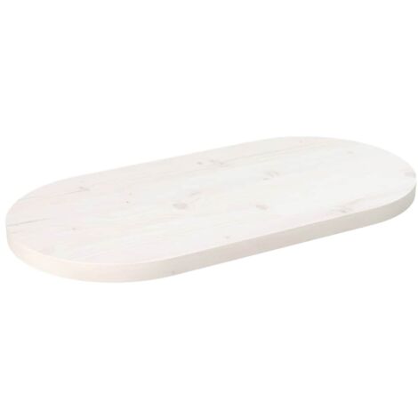 Table Top White 60x30x2.5 cm Solid Wood Pine Oval vidaXL