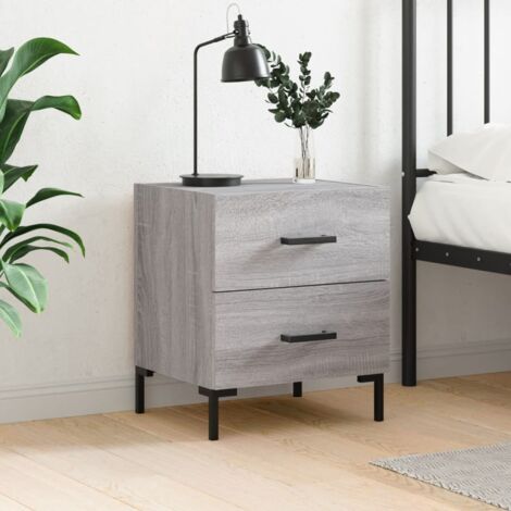 Bedside Cabinet Grey Sonoma 40x35x47.5 cm Engineered Wood vidaXL (1/5)