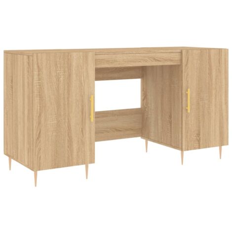 Desk Sonoma Oak 140x50x75 cm Engineered Wood vidaXL