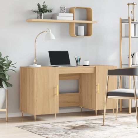 Desk Sonoma Oak 140x50x75 cm Engineered Wood vidaXL