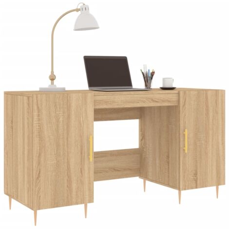 Desk Sonoma Oak 140x50x75 cm Engineered Wood vidaXL