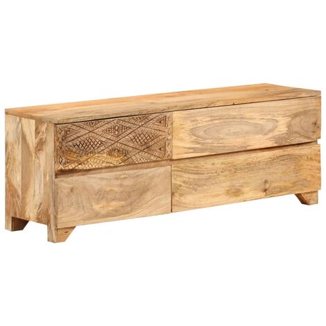 TV Cabinet Solid Mango Wood 110x30x40 cm vidaXL (1/5)