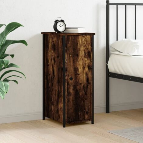 Bedside Cabinet Smoked Oak 32x42x80 cm Engineered Wood vidaXL (1/5)