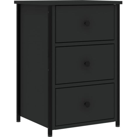 Bedside Cabinet Black 40x36x60 cm Engineered Wood vidaXL