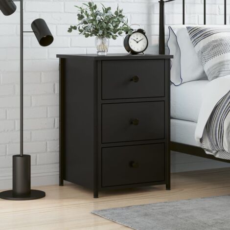 Bedside Cabinet Black 40x36x60 cm Engineered Wood vidaXL