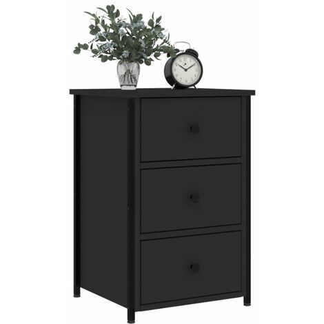 Bedside Cabinet Black 40x36x60 cm Engineered Wood vidaXL