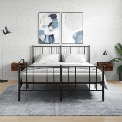 Wall-mounted Bedside Cabinets 2 pcs Smoked Oak 35x35x20 cm vidaXL