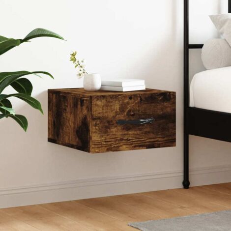 Wall-mounted Bedside Cabinet Smoked Oak 35x35x20 cm vidaXL