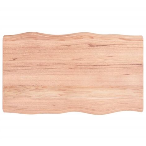 Table Top Light Brown 100x60x(2-6)cm Treated Solid Wood Live Edge vidaXL