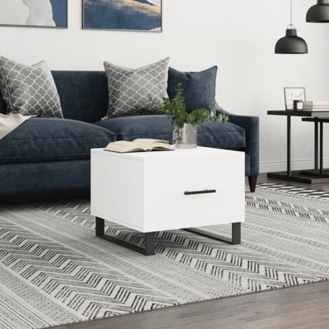 Coffee Table White 50x50x40 cm Engineered Wood vidaXL