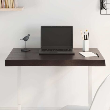 Table Top Dark Brown 80x40x(2-6) cm Treated Solid Wood Live Edge vidaXL