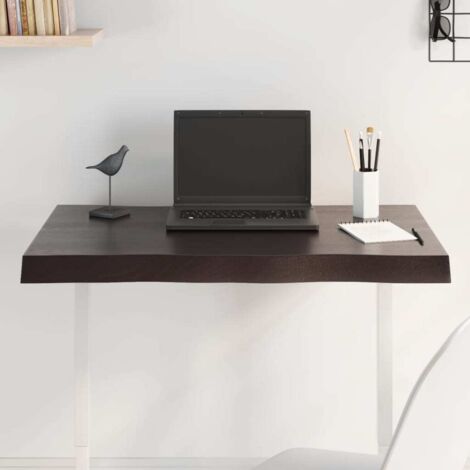 Table Top Dark Brown 80x50x(2-6) cm Treated Solid Wood Live Edge vidaXL