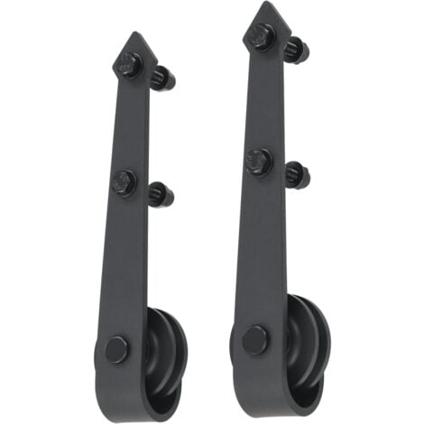 Sliding Door Hardware Kit 183 cm Steel Black vidaXL