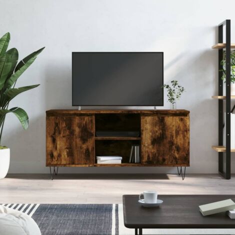 TV Cabinet Smoked Oak 104x35x50 cm Engineered Wood vidaXL (1/5)