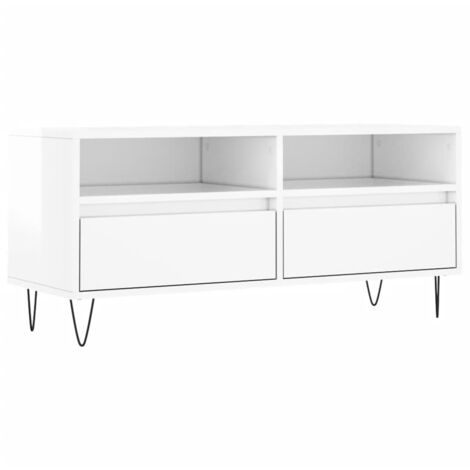 TV Cabinet High Gloss White 100x34.5x44.5 cm Engineered Wood vidaXL