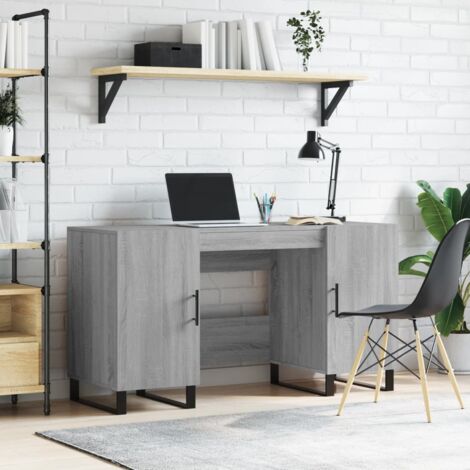 Desk Grey Sonoma 140x50x75 cm Engineered Wood vidaXL (1/5)