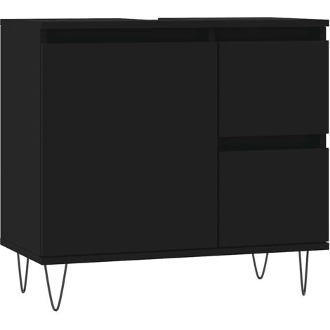 Bathroom Cabinet Black 65x33x60 cm Engineered Wood vidaXL