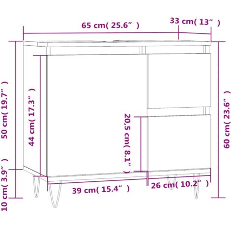 Bathroom Cabinet Black 65x33x60 cm Engineered Wood vidaXL