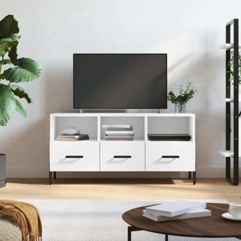 TV Cabinet White 102x36x50 cm Engineered Wood vidaXL (1/5)
