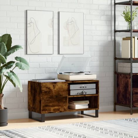 Rantry Platenkast Zwart 85x38x48 cm Engineered Wood, Vinyl Record Opslag Organizer, Recorder Case Collectie Plank, LP Cabinet 632 Media Opbergkasten & Racks