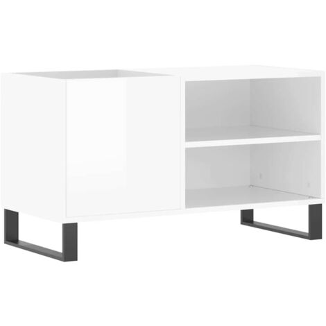 Record Cabinet High Gloss White 85x38x48 cm Engineered Wood vidaXL (1/5)