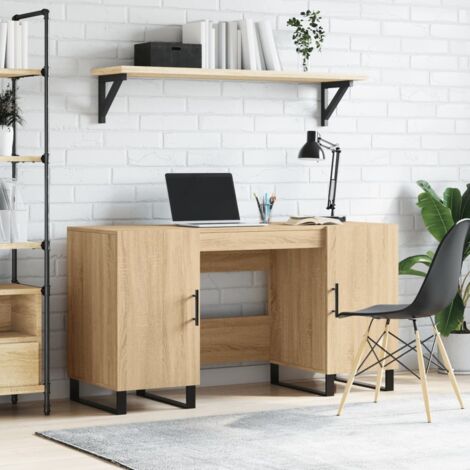 Desk Sonoma Oak 140x50x75 cm Engineered Wood vidaXL (1/5)