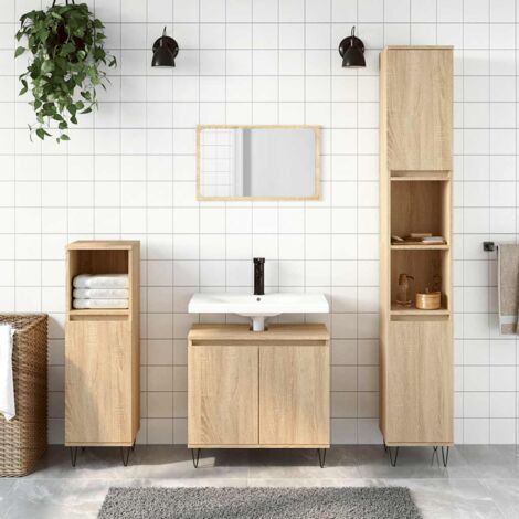 Bathroom Cabinet Sonoma Oak 58x33x60 cm Engineered Wood vidaXL