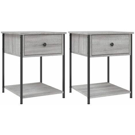 Bedside Tables 2 pcs Grey Sonoma 44x45x58 cm Engineered Wood vidaXL (1/5)