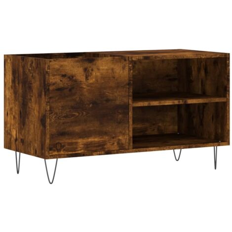 Record Cabinet Smoked Oak 85x38x48 cm Engineered Wood vidaXL