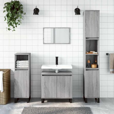 Bathroom Cabinet Grey Sonoma 58x33x60 cm Engineered Wood vidaXL (1/5)