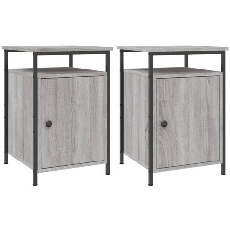 Bedside Cabinets 2 pcs Grey Sonoma 40x42x60 cm Engineered Wood vidaXL (1/5)