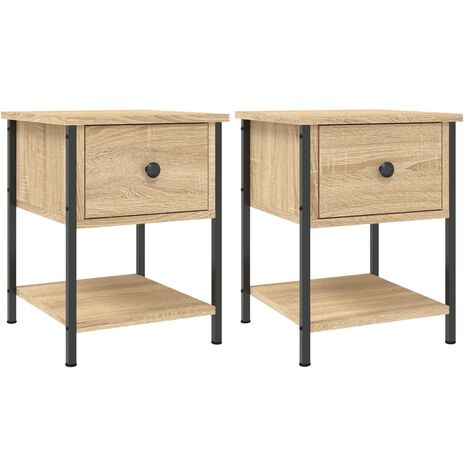 Bedside Tables 2 pcs Sonoma Oak 34x35.5x45 cm Engineered Wood vidaXL
